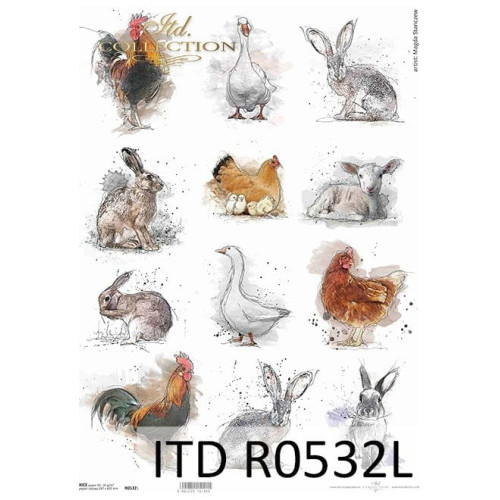 ITD COLLECTION DECOUPAGE RICE PAPER A3 - R0532L