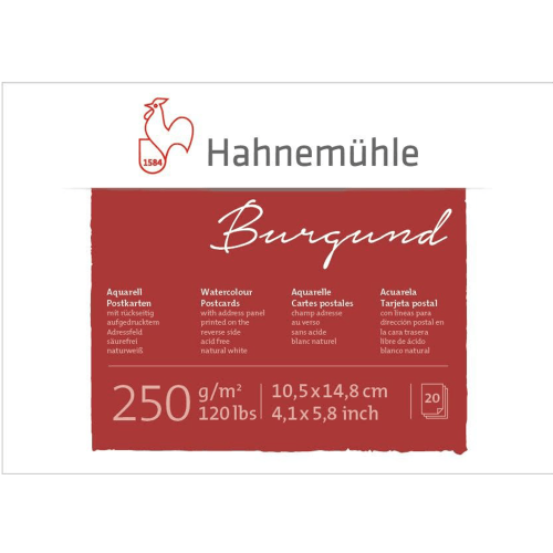 HAHNEMUHLE POSTCARDS BURGUND 10,5/14,8СМ, 250ГР, 20Л.