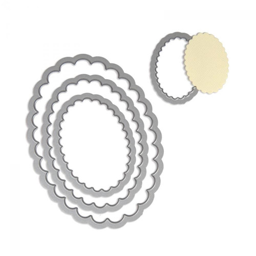 SIZZIX FRAMELITS ЩАНЦИ ЗА ИЗРЯЗВАНЕ - OVALS, SCALLOP
