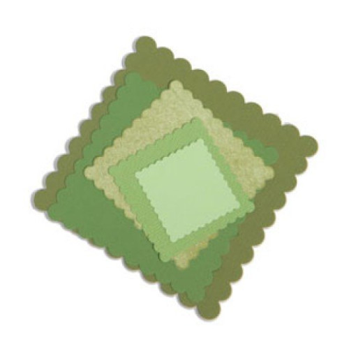 SIZZIX FRAMELITS ЩАНЦИ ЗА ИЗРЯЗВАНЕ - SQUARES, SCALLOP
