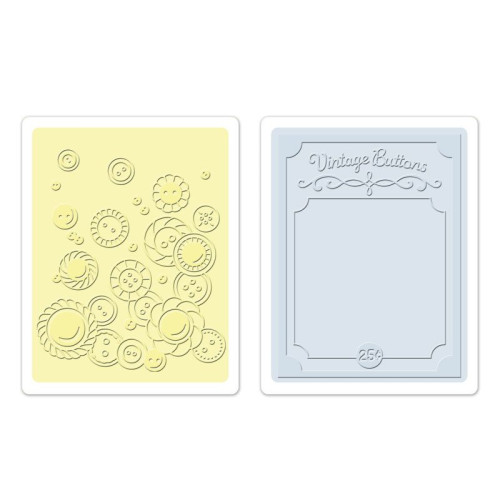 SIZZIX ПАПКИ ЗА РЕЛЕФ - VINTAGE BUTTONS SET