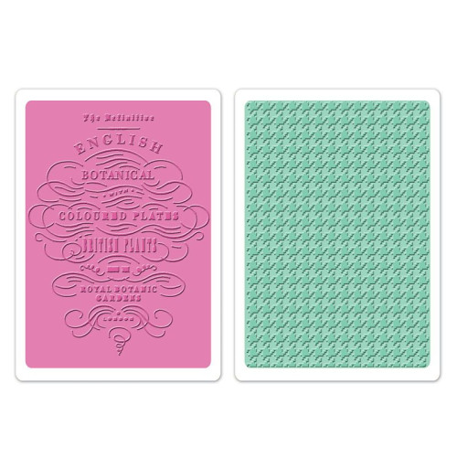 SIZZIX ПАПКИ ЗА РЕЛЕФ - ENGLISH BOTANICAL & HOUNDSTOOTH SET
