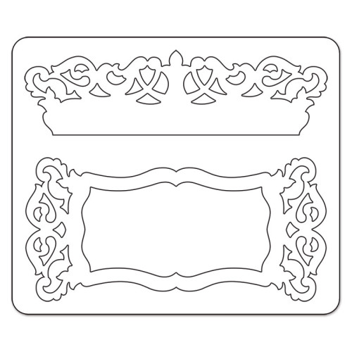 SIZZIX SIZZLITS DIE CUTTING DIES - LABEL EDGE, SCROLLWORK