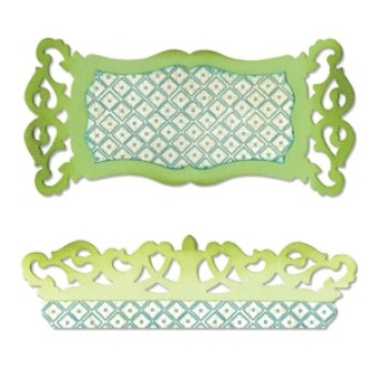 SIZZIX SIZZLITS DIE CUTTING DIES - LABEL EDGE, SCROLLWORK