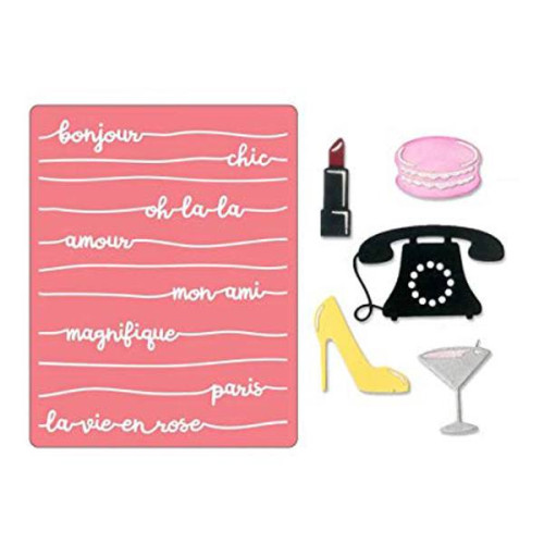 SIZZIX THINLITS DIES - BONJOUR, CHIC