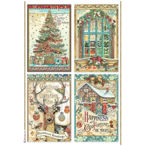 STAMPERIA CHRISTMAS DECOUPAGE RICE PAPER A4 - DFSA4796