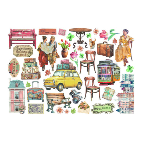 STAMPERIA ART OF TRAVELLING EPHEMERA - DFLCT79