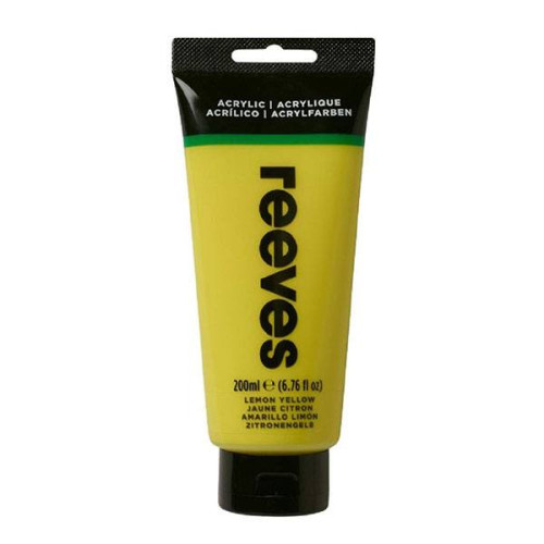 REEVES ACRYLIC PAINT 200 ML - LEMON YELLOW 8381100
