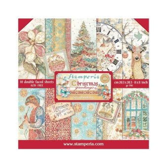 STAMPERIA CHRISTMAS ДИЗАЙНЕРСКО БЛОКЧЕ 20,3/20,3 СМ - SBBS86