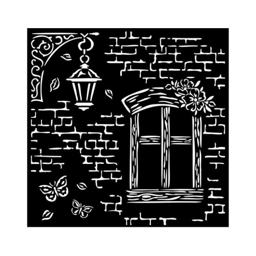 STAMPERIA BLUE LAND MEDIA STENCIL TEMPLATE 18X18 CM KSTDQ-94