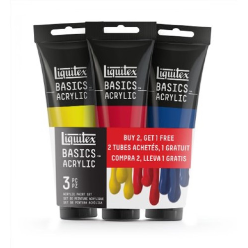 LIQUITEX ACRYLIC PAINT BASICS 3 COLORS X 118 ML - 3699348