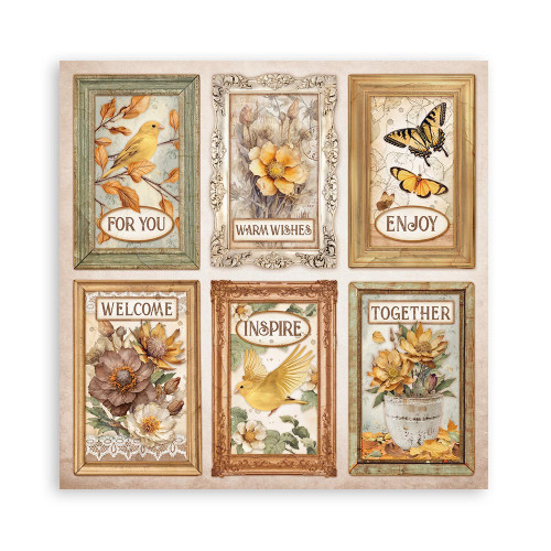 STAMPERIA GOLDEN HARMONY BLOCK 30.5/30.5 CM - SBBXLB17