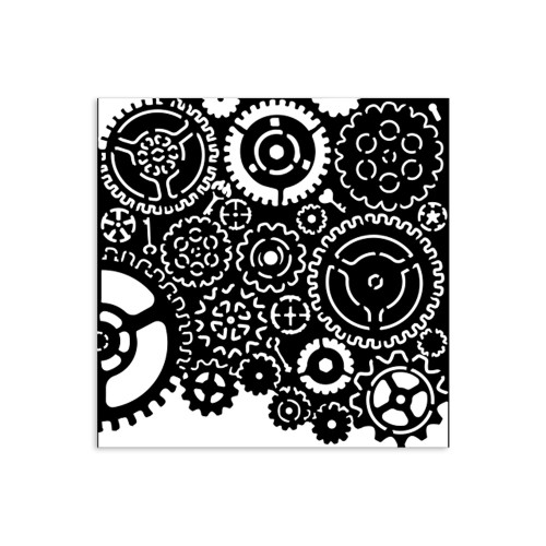 STAMPERIA GEARS PATTERN TEMPLATE 12 X 12 CM-KSTDS-27