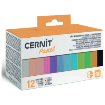 CERNIT POLYMER CLAY SET PASTEL 12COL X 25GR CEASS002C