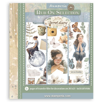 STAMPERIA SECRET DIARY RUB ON SELECTION DFLRBXG02