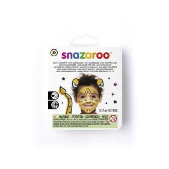 SNAZAROO FACE PAINT 3X3.75 G, + BRUSH AND SPONGE - TIGER