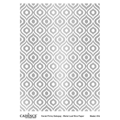 CADENCE DECOUPAGE RICE PAPER A3 SILVER PATTERNS - 016