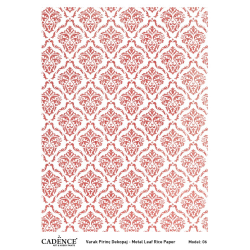 CADENCE DECOUPAGE RICE PAPER A3 PINK GOLD MOTIFS - 006