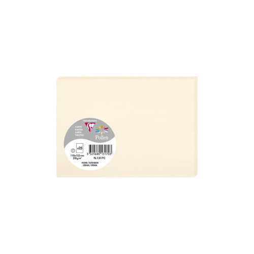 CLAIREFONTAINE CARDS 110/155 MM 210 G - CREAM