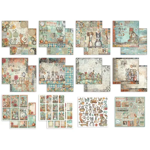 STAMPERIA FURRY FRIENDS BLOCK OF PAPER 20.3/20.3 CM - SBBS132
