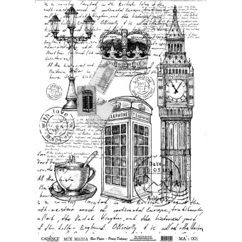 CADENCE MIX MEDIA DECOUPAGE RICE PAPER A3 - MA:001
