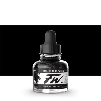 DALER ROWNEY ACRYLIC INK FW 29.5 ML - BLACK 160029028