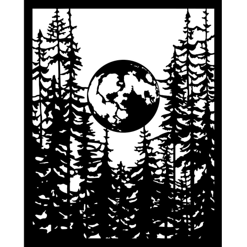 STAMPERIA HERBARIUM TEMPLATE SILVAE MOON IN THE FOREST 20 X 25 CM - KSTD194