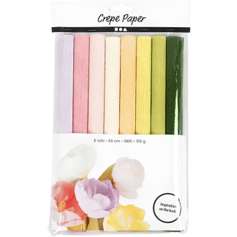 CREATIV CREPE PAPER 105 GSM 25/60 CM. 8 ROLLS SET 209001
