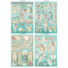 STAMPERIA WONDERLAND JUNK JOURNAL 8 КАРТИЧКИ 4 СТИКЕРА И 4 ИЗРЕЗКИ - SBJK21