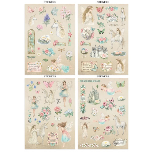 STAMPERIA WONDERLAND JUNK JOURNAL 8 КАРТИЧКИ 4 СТИКЕРА И 4 ИЗРЕЗКИ - SBJK21