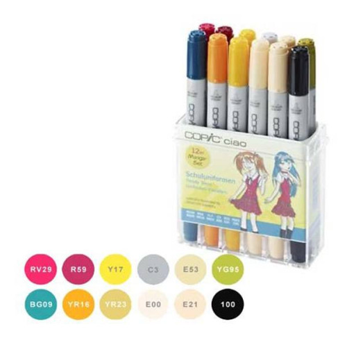 COPIC CIAO SET - 12 COLORS MANGA SET