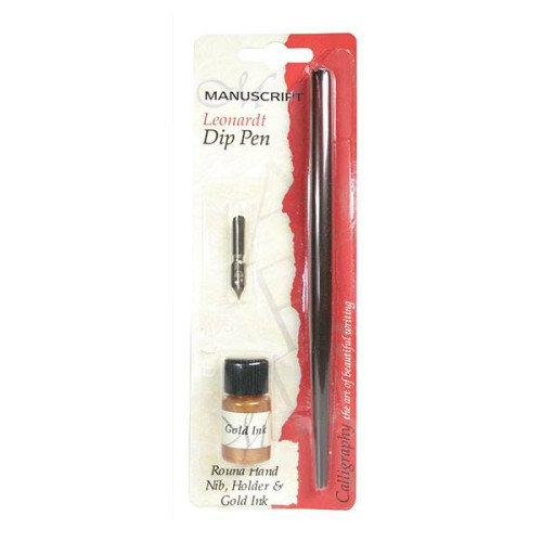 MANUSCRIPT SET PEN, PEN HOLDER AND GOLD INK MDP260G