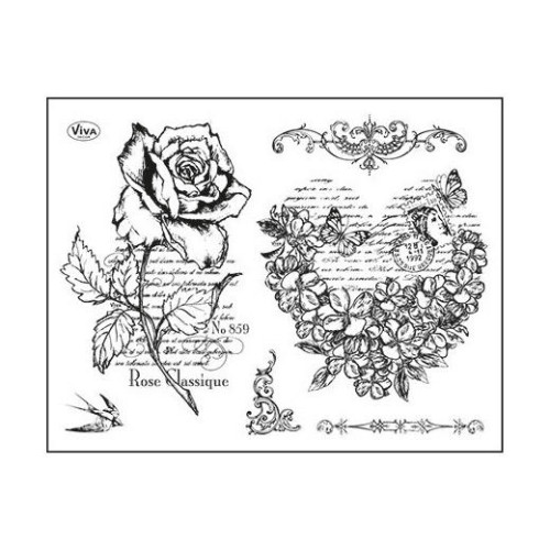 VIVA DECOR СИЛИКОНОВИ ПЕЧАТИ - FLOWER HEART & ROSE