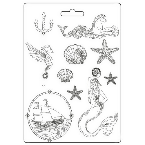 STAMPERIA SONGS OF THE SEA SOFT MOULD A4 - K3PTA4566