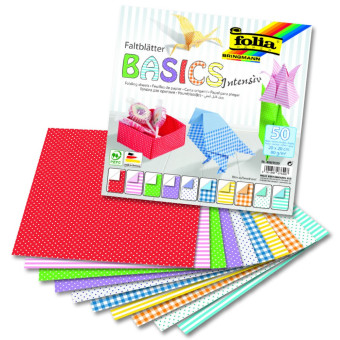 FOLIA ХАРТИЯ ЗА ОРИГАМИ BASICS 20/20 СМ 80 ГР 50 ЛИСТА