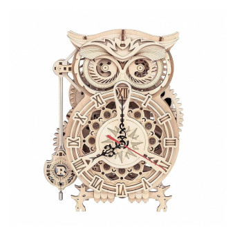 ROBOTIME 3D ДЪРВЕН ПЪЗЕЛ OWL CLOCK 161 ЧАСТИ LK503