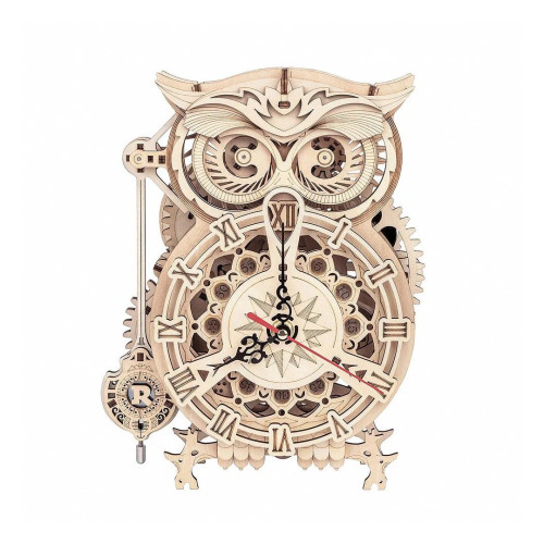 ROBOTIME 3D ДЪРВЕН ПЪЗЕЛ OWL CLOCK 161 ЧАСТИ LK503