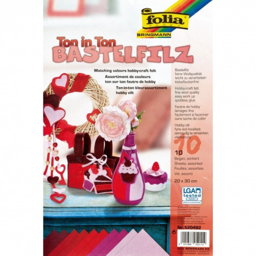 FOLIA FELT SET RED 20 X 30 CM 150 G