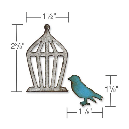 SIZZIX MAGNETIC ЩАНЦИ ЗА ИЗРЯЗВАНЕ - MINI BIRD & CAGE SET