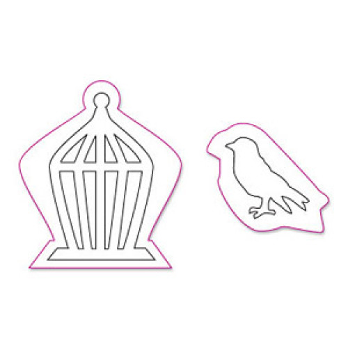 SIZZIX MAGNETIC ЩАНЦИ ЗА ИЗРЯЗВАНЕ - MINI BIRD & CAGE SET