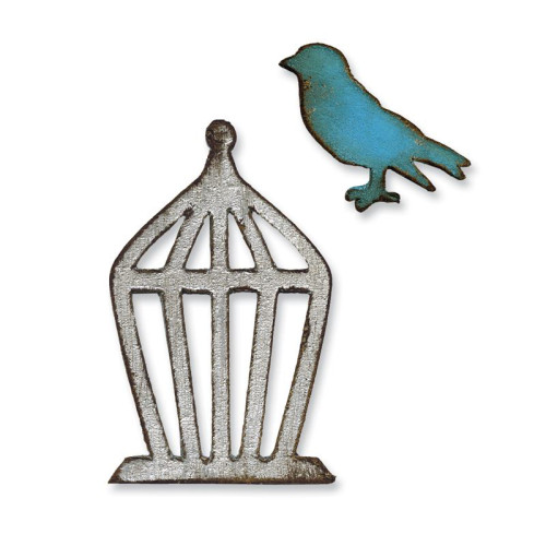 SIZZIX MAGNETIC ЩАНЦИ ЗА ИЗРЯЗВАНЕ - MINI BIRD & CAGE SET