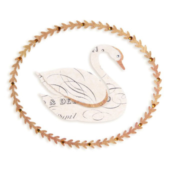 SIZZIX SIZZLITS DIES - SWAN & LEAFY FRAME