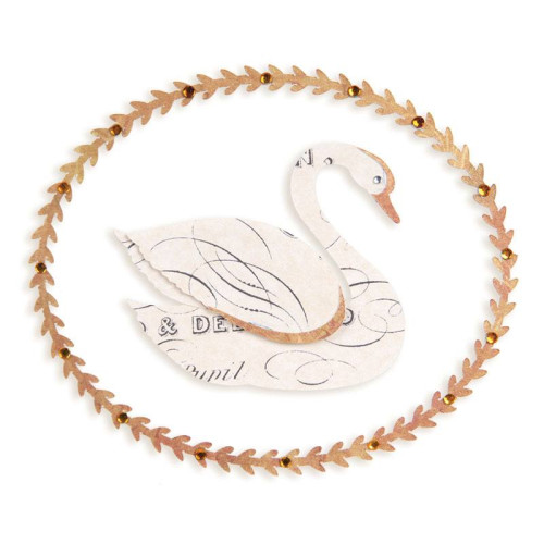 SIZZIX SIZZLITS DIES - SWAN & LEAFY FRAME
