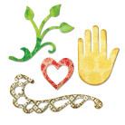 SIZZIX SIZZLITS ЩАНЦИ ЗА ИЗРЯЗВАНЕ - FLOURISH, HAND, HEART