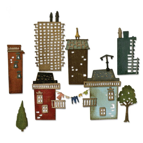 SIZZIX THINLITS ЩАНЦИ ЗА ИЗРЯЗВАНЕ - SITYSCAPE, SUBURBIA