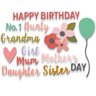SIZZIX THINLITS DIES FOR CUTTING - FEMALE OCCASIONS