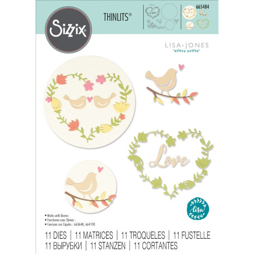 SIZZIX THINLITS ЩАНЦИ ЗА ИЗРЯЗВАНЕ - MINI LOVE BIRDS