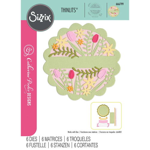 SIZZIX THINLITS ЩАНЦИ ЗА ИЗРЯЗВАНЕ -TULIPS AND BLOOMS CIRCLE