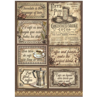 STAMPERIA COFFEE AND CHOCOLATE ДЕКУПАЖНА ХАРТИЯ А4 -DFSA4826