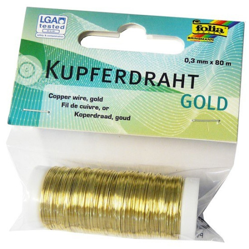FOLIA COPPER WIRE 0.3 MM X 80 M - GOLDEN